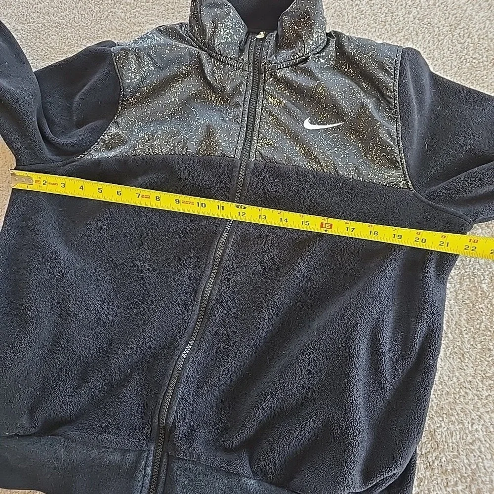 NIKE Women's Sportswear‎ Stardust Fleece Full-zip Jacket Black Gold Atleisure L